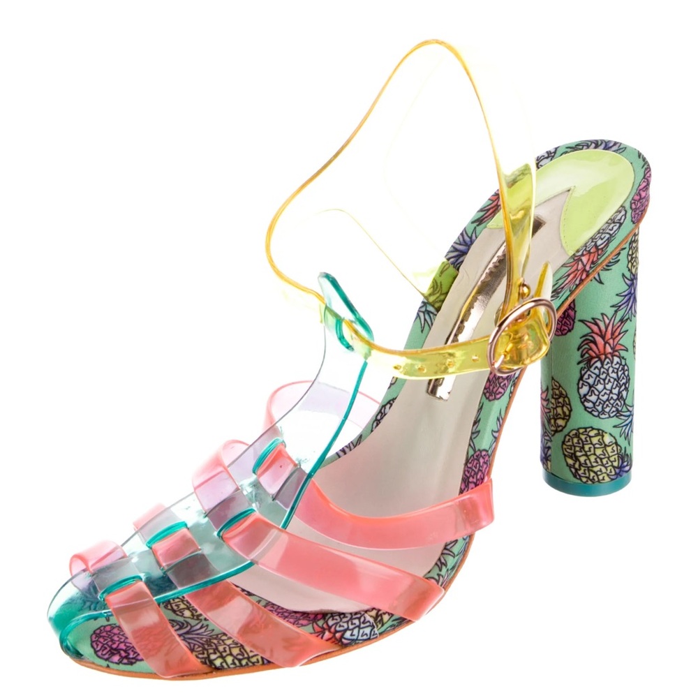 Sophia Weber Pineapple Jelly Strappy Heeled Sandal. 38 1/2